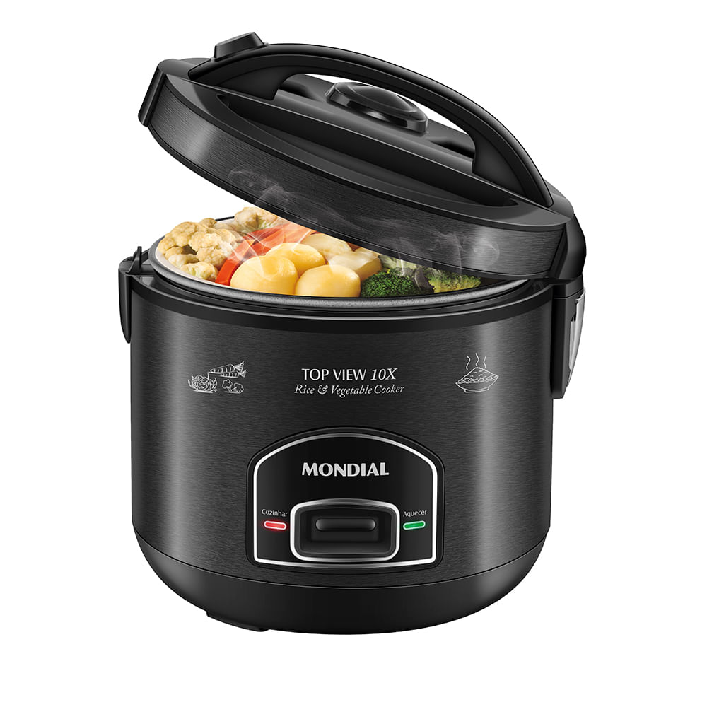 Panela Elétrica Top View 10X Mondial Black Inox 700W - PE-30-10X